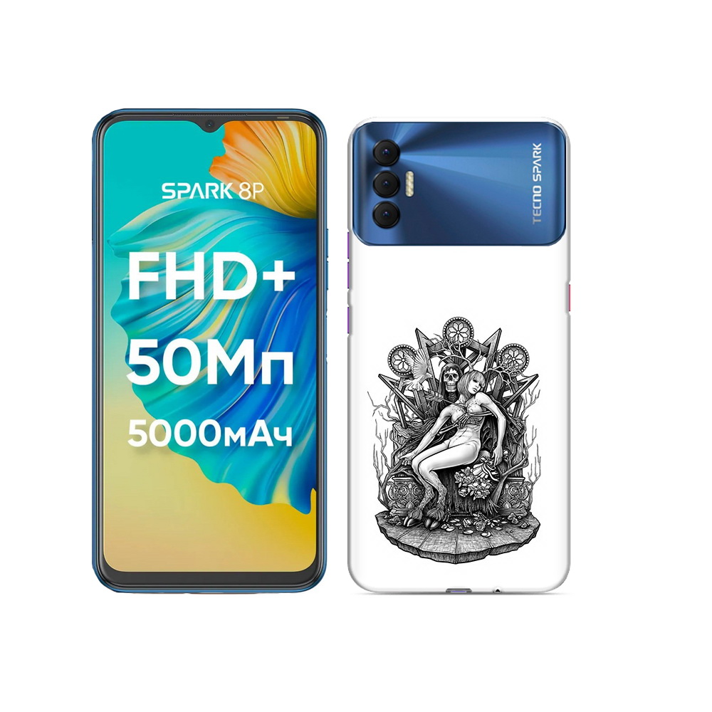 

Чехол MyPads Tocco для Tecno Spark 8P девушка на троне, Прозрачный, Tocco