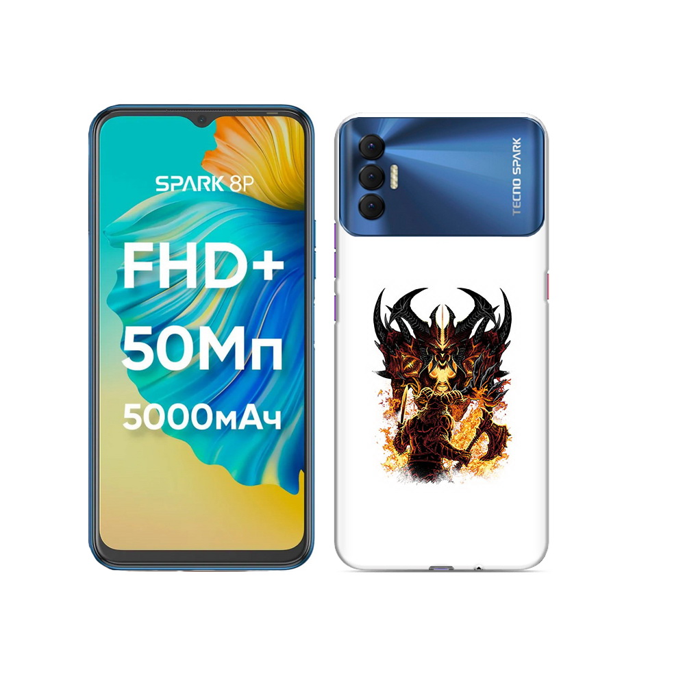 

Чехол MyPads Tocco для Tecno Spark 8P демон shadow fiend, Прозрачный, Tocco