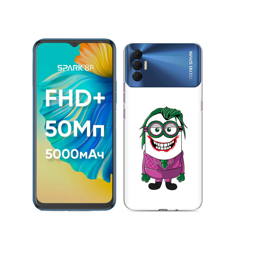 

Чехол MyPads Tocco для Tecno Spark 8P джокер миньон, Прозрачный, Tocco