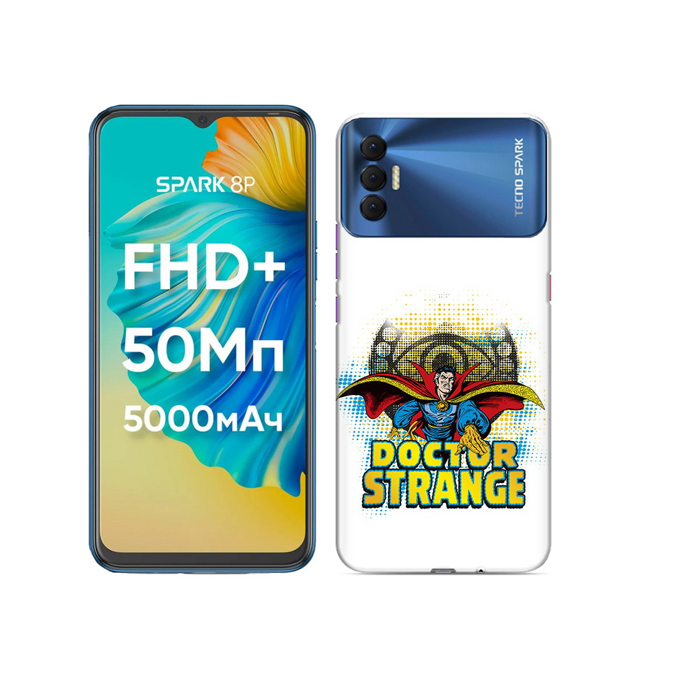 

Чехол MyPads Tocco для Tecno Spark 8P доктор стренж рисунок, Прозрачный, Tocco