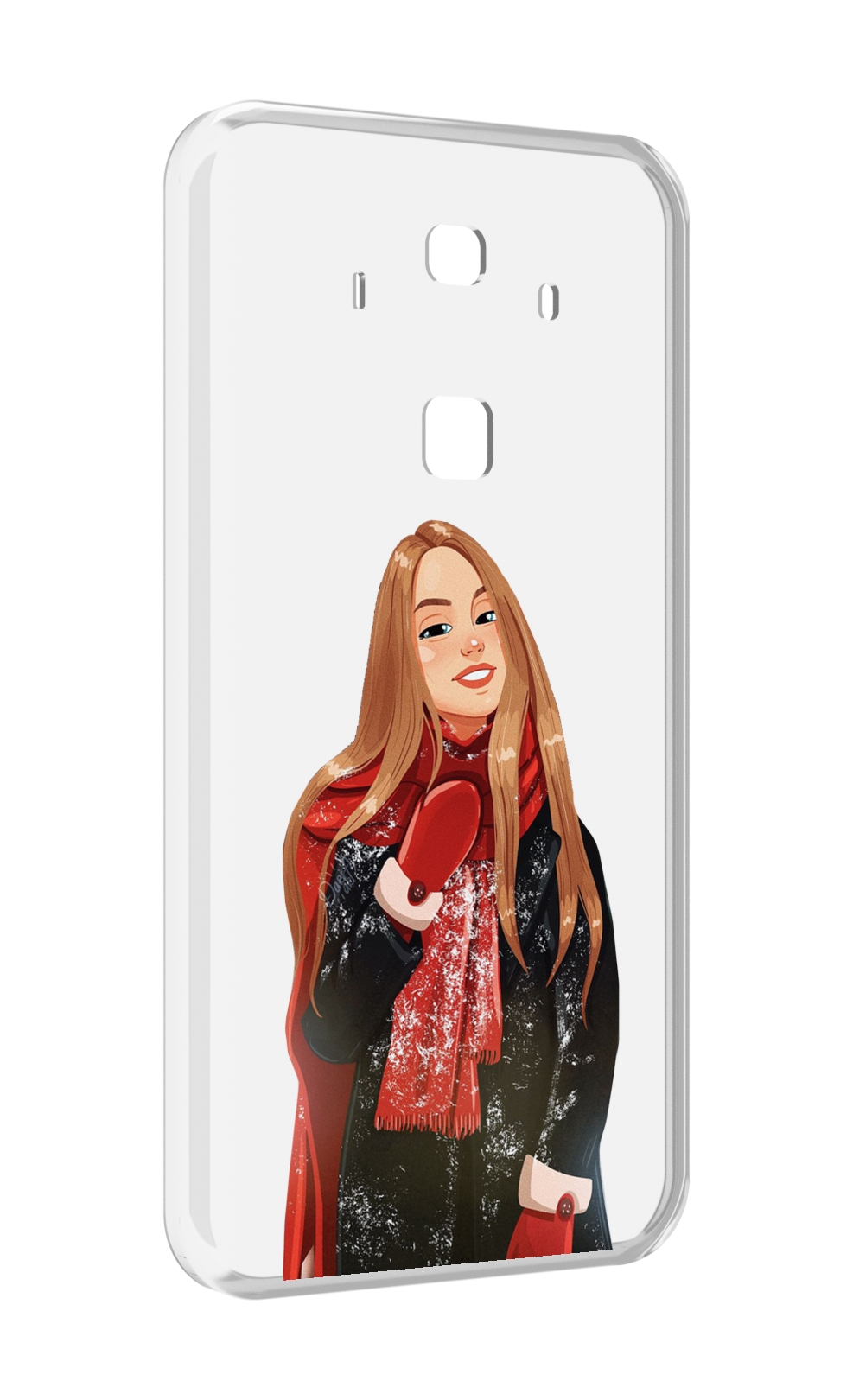 Чехол MyPads Новогодний-зимний-арт женский для Huawei Mate 10 Pro
