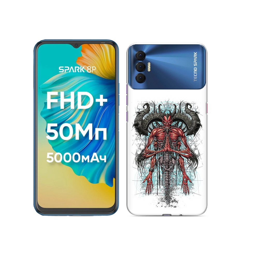 

Чехол MyPads Tocco для Tecno Spark 8P дьявол, Прозрачный, Tocco