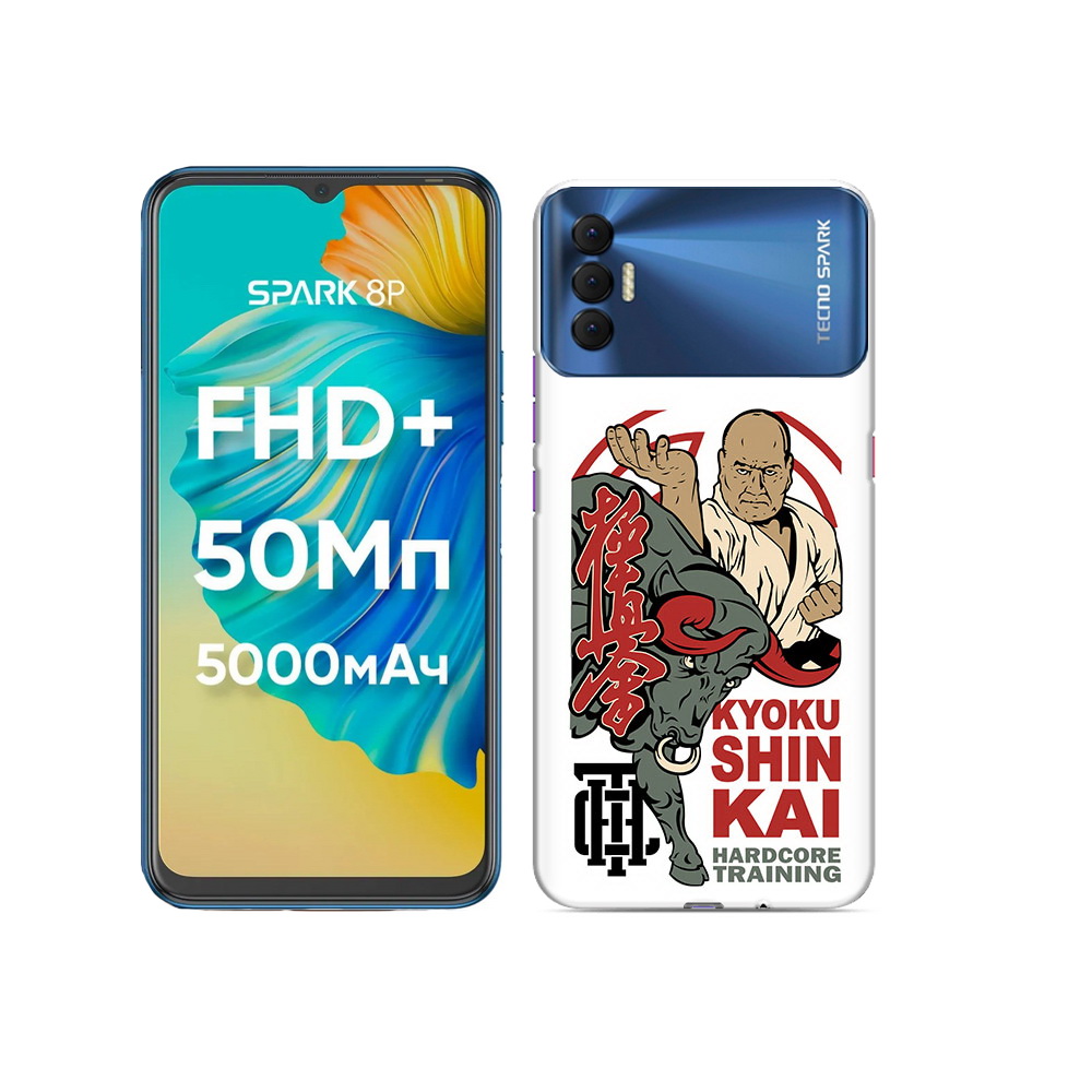 

Чехол MyPads Tocco для Tecno Spark 8P единоборства рисунок, Прозрачный, Tocco