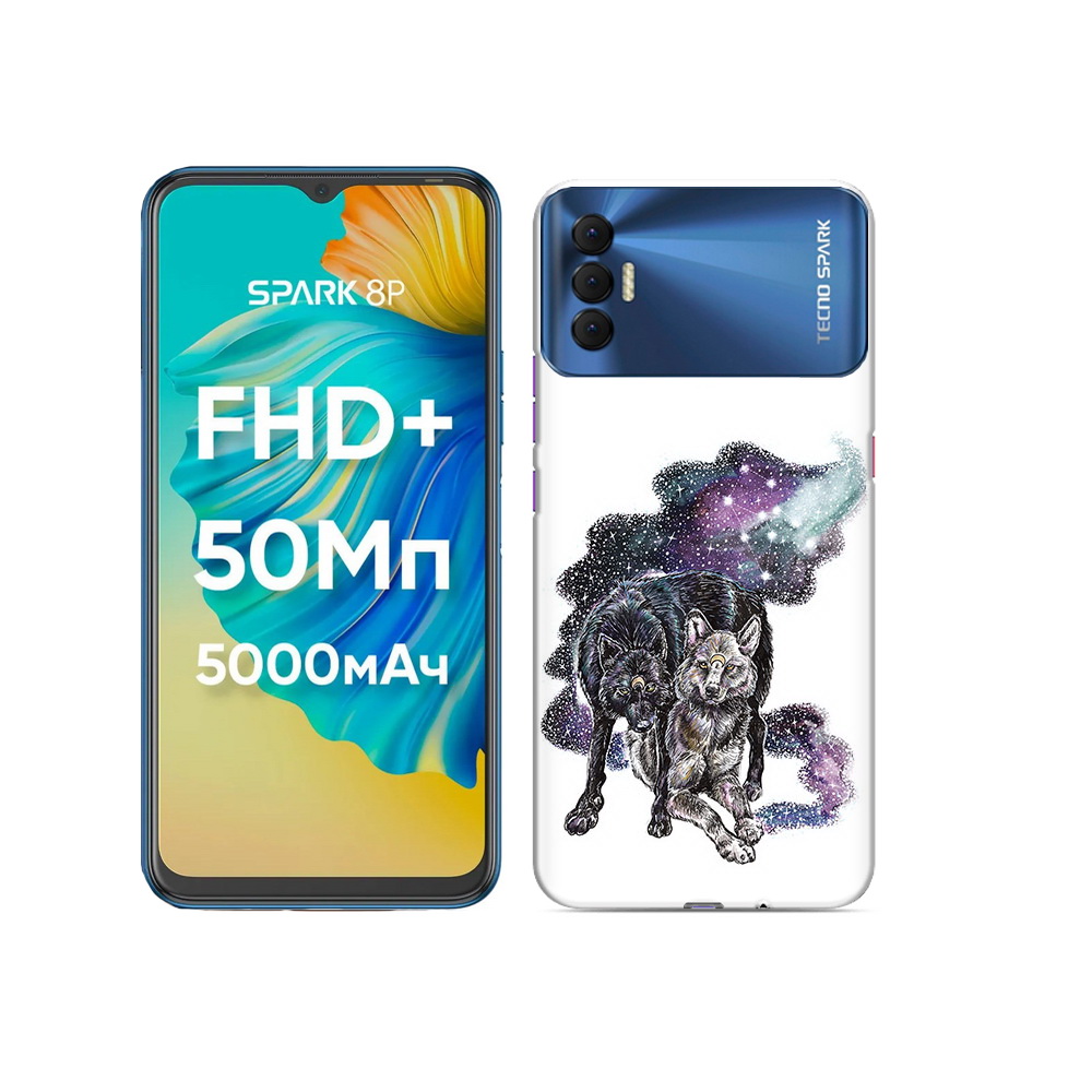 

Чехол MyPads Tocco для Tecno Spark 8P звездные волки, Прозрачный, Tocco