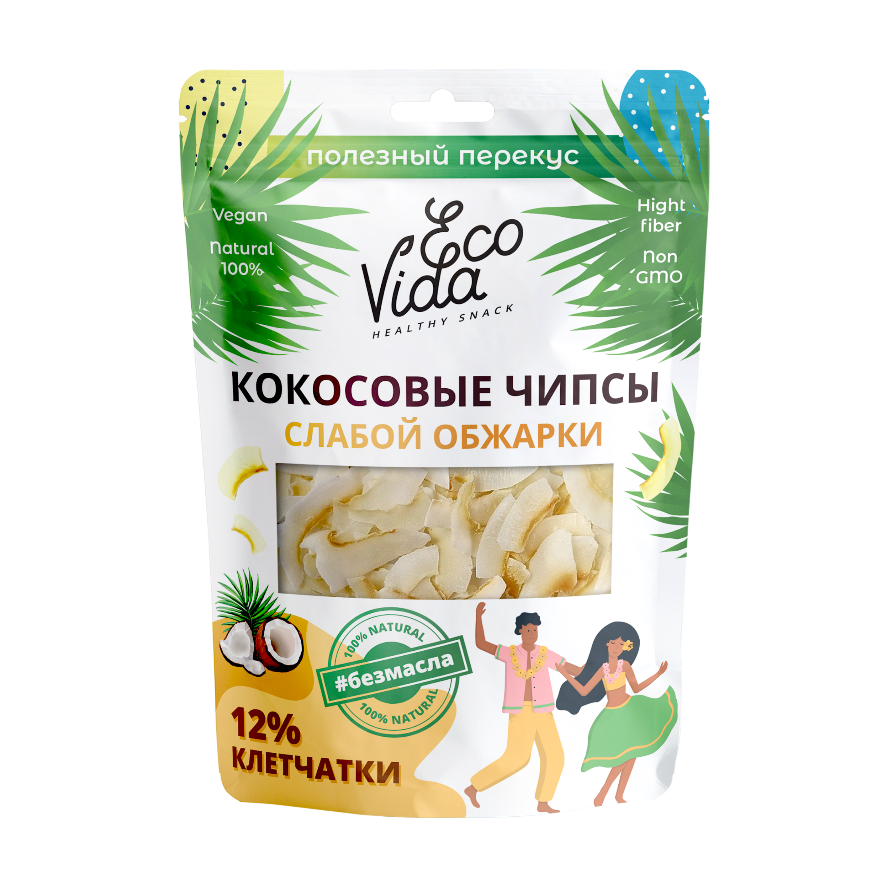 

Кокосовые чипсы EcoVida натуральные 100 г