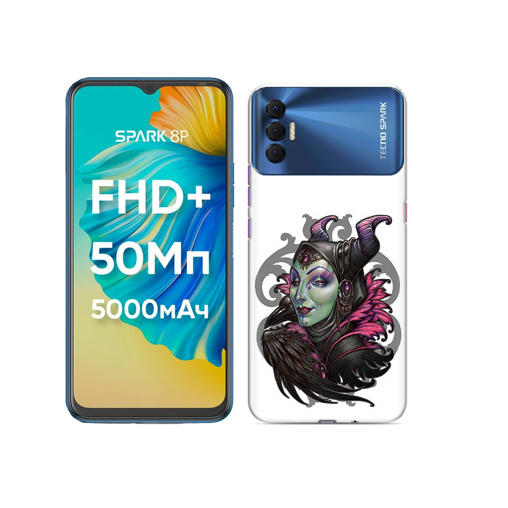 

Чехол MyPads Tocco для Tecno Spark 8P зеленая девушка с вороном, Прозрачный, Tocco