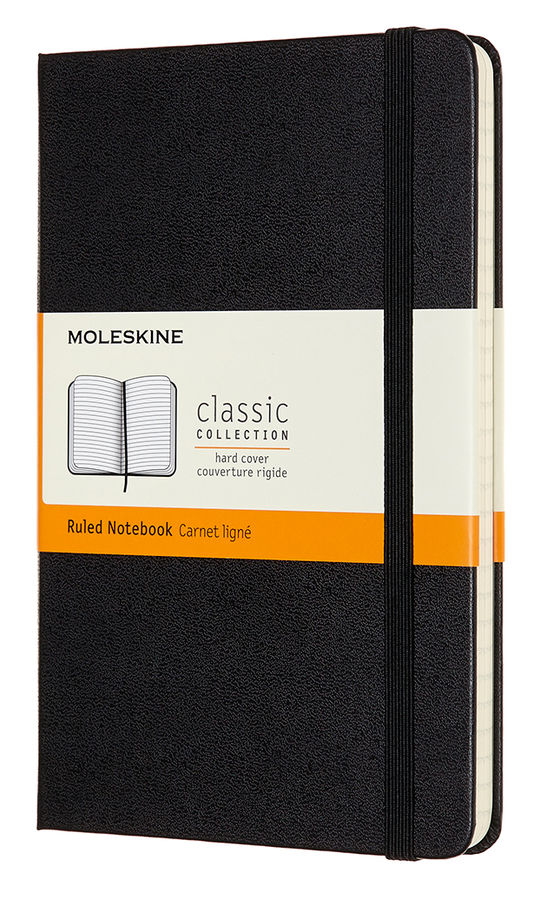 

Блокнот Moleskine Classic Medium, 240 страниц, в линейку, 11,5 х 18 см, черный, Classic Medium 240 115 18