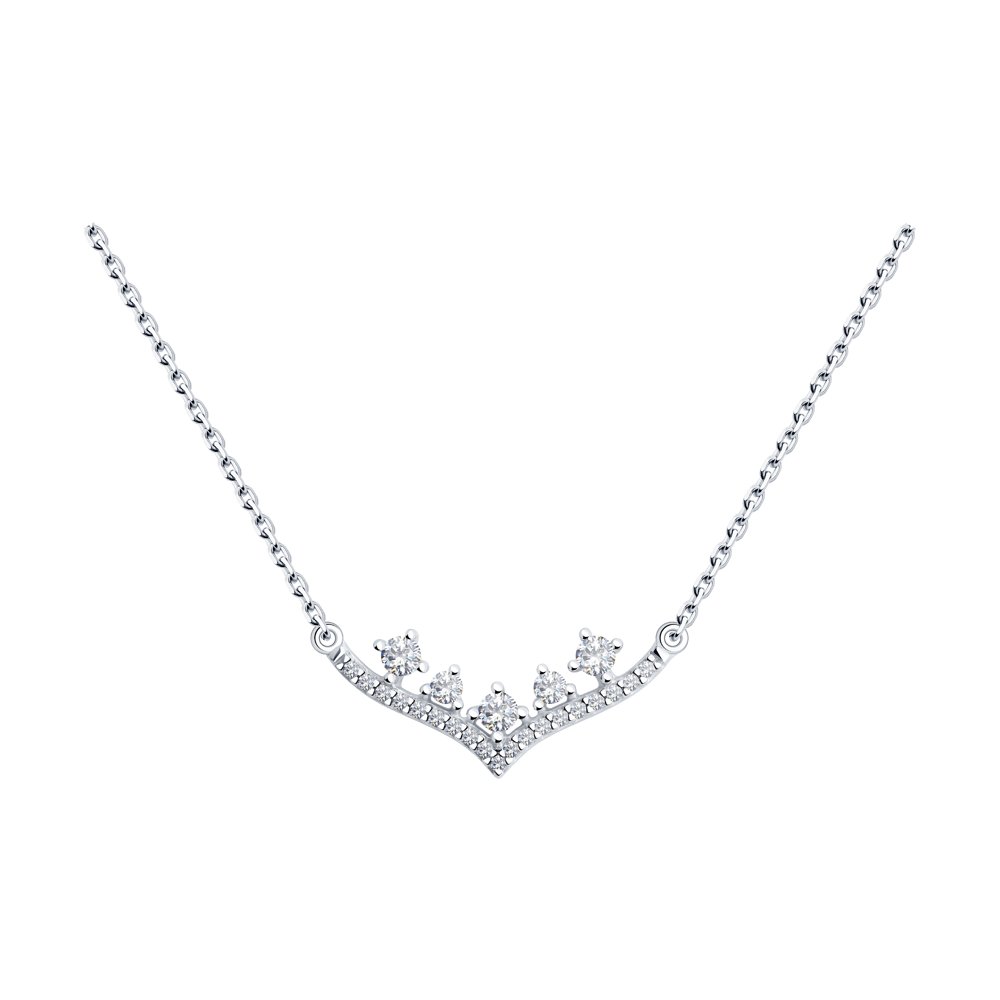 

Колье из серебра 45 см Diamant 94-170-00858-1, фианит, 94-170-00858-1