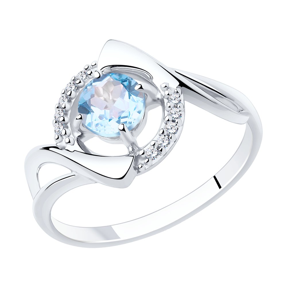 

Кольцо из серебра р. 18 Diamant 94-310-00379-1, топаз\фианит, 94-310-00379-1