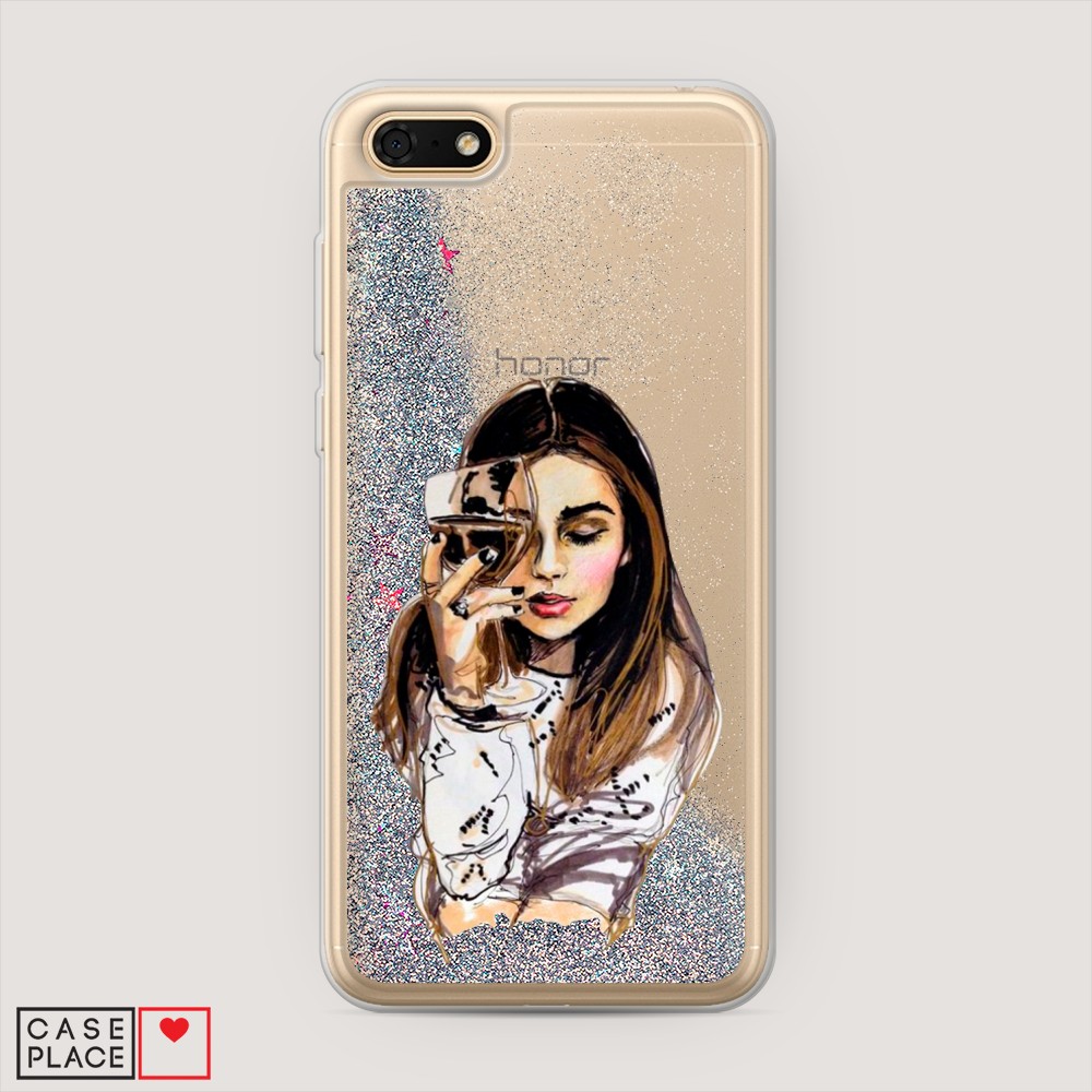 

Чехол Awog на Honor 7A/Y5 Prime 2018/Y5 2018 "Девушка с бокалом", Разноцветный, 65291-1