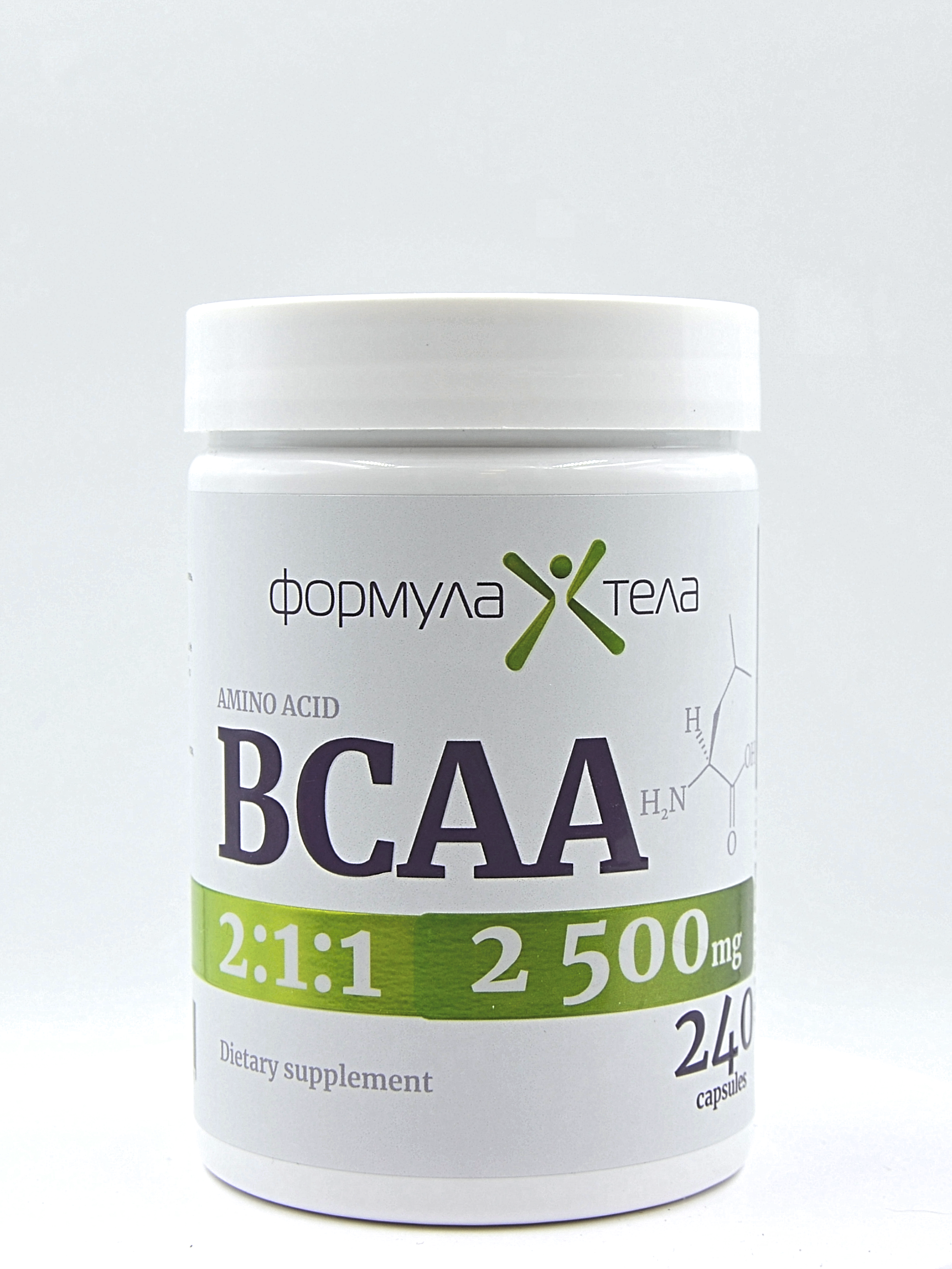 

Формула Тела BCAA, 240 капсул, BCAA 2:1:1