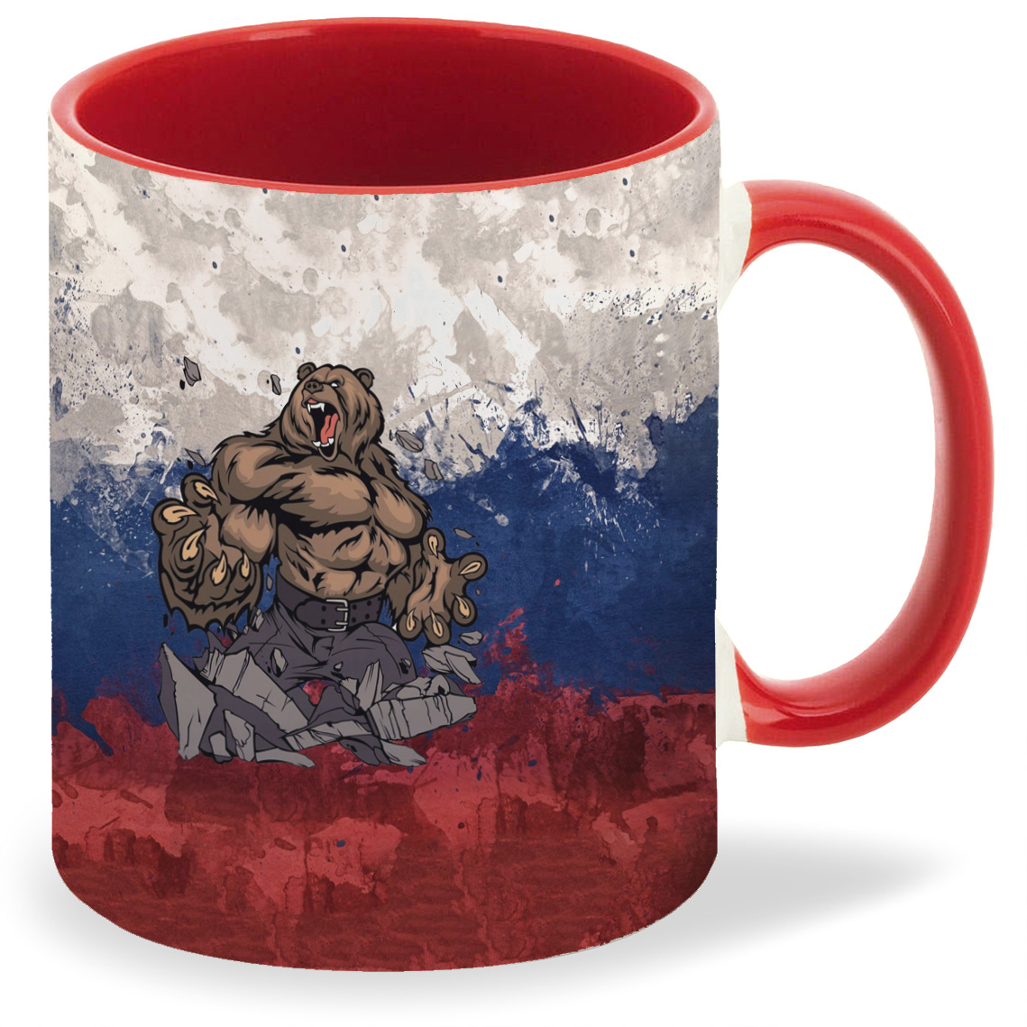

Кружка CoolPodarok Флаг России и сильный медведь, Флаг России и сильный медведь