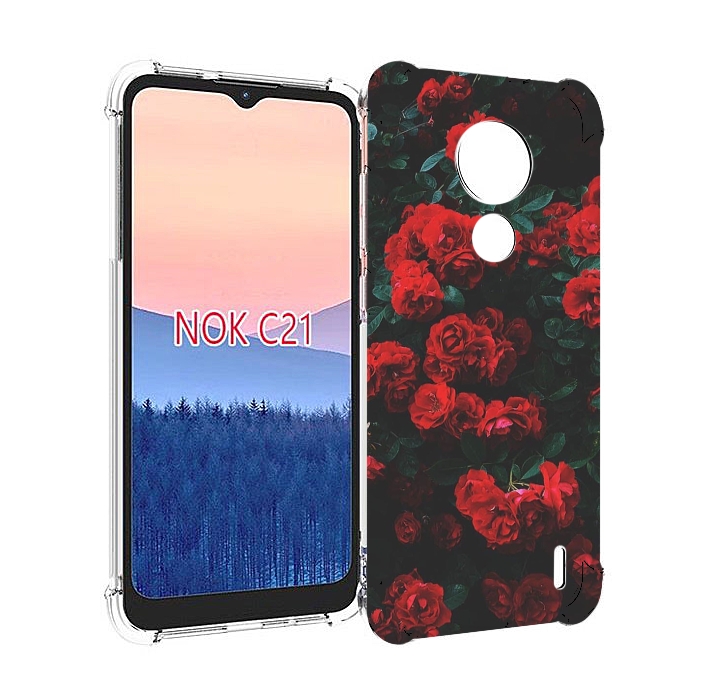 

Чехол MyPads розы-в-листьях для Nokia C21, Прозрачный, Tocco