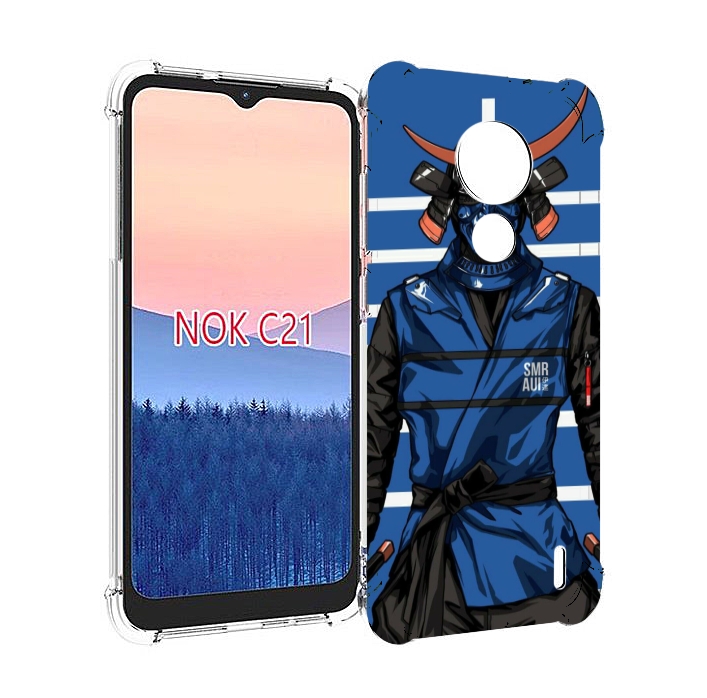 

Чехол MyPads самурай в синей форме для Nokia C21, Прозрачный, Tocco