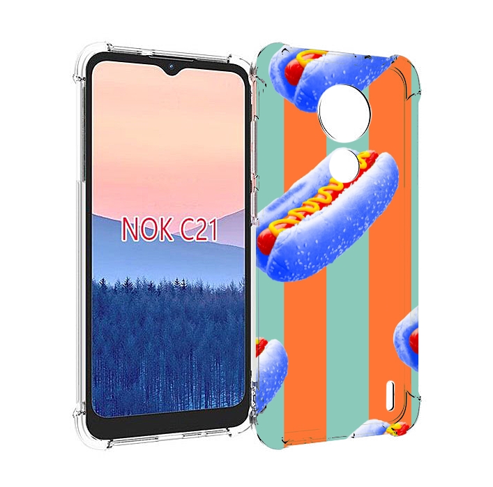 

Чехол MyPads синие хотдоги для Nokia C21, Прозрачный, Tocco