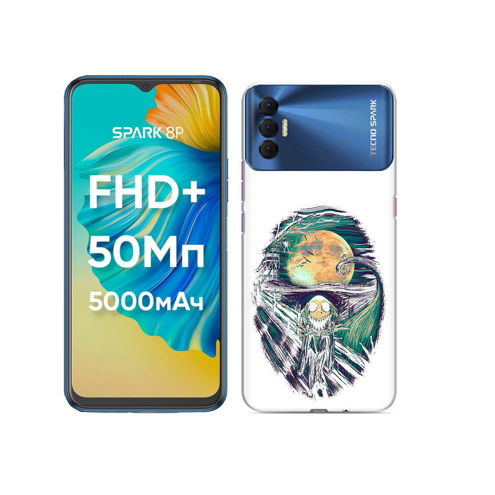 

Чехол MyPads Tocco для Tecno Spark 8P зубастое существо абстракция, Прозрачный, Tocco