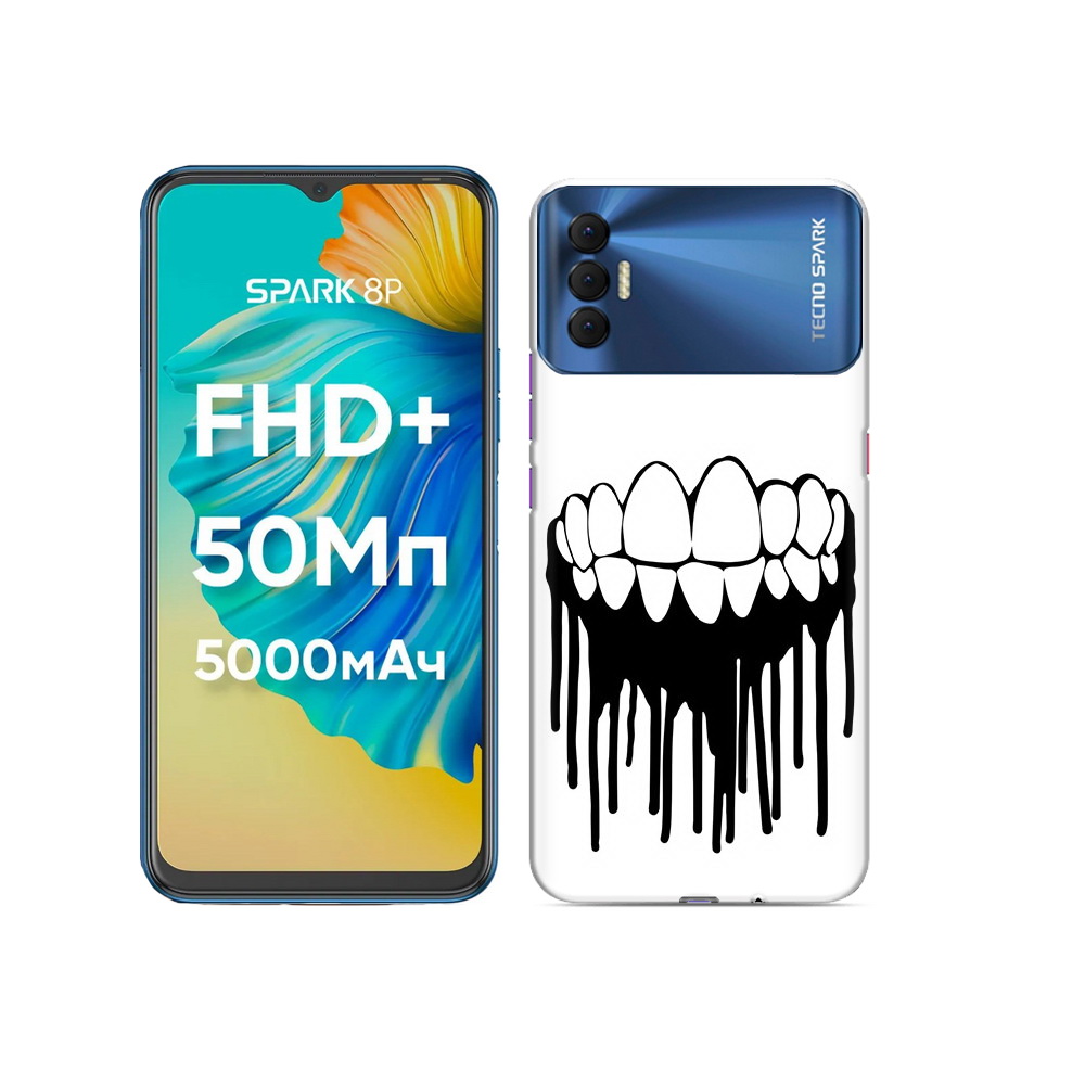 

Чехол MyPads Tocco для Tecno Spark 8P зубы, Прозрачный, Tocco