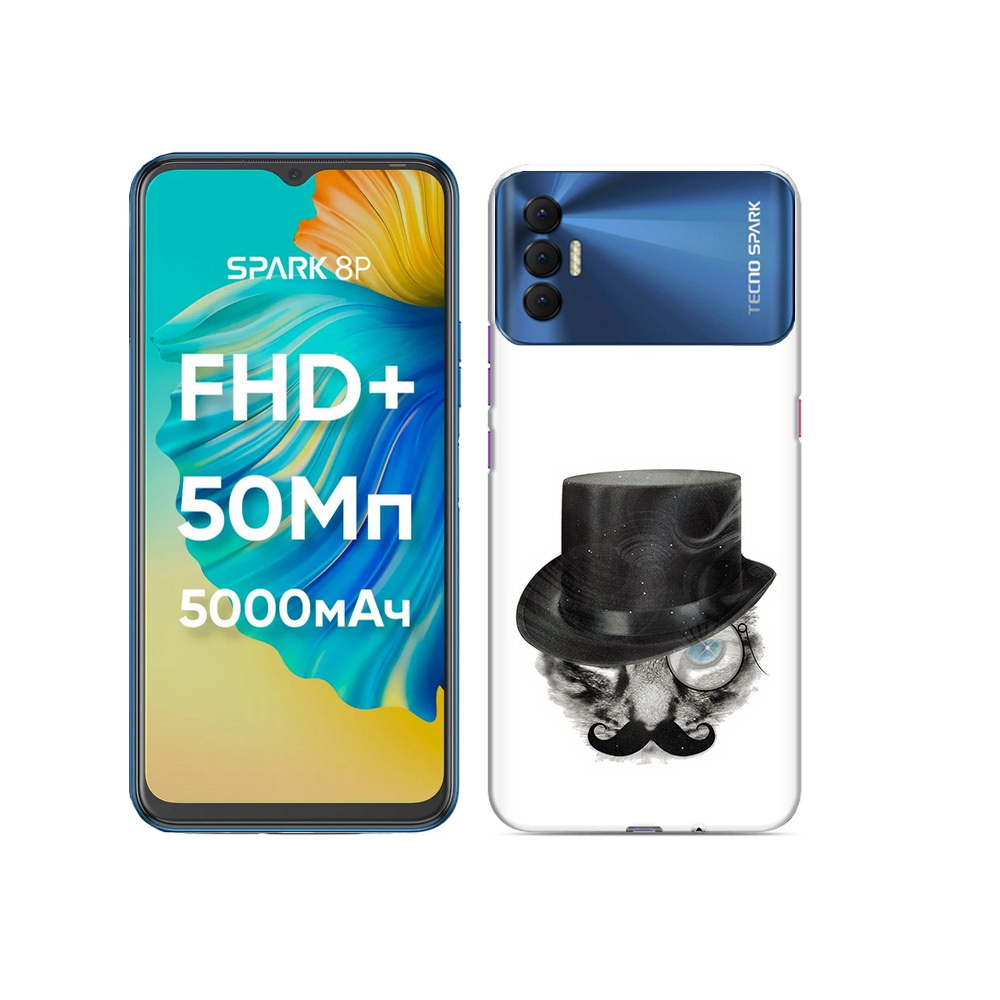 

Чехол MyPads Tocco для Tecno Spark 8P интелегентный кот, Прозрачный, Tocco