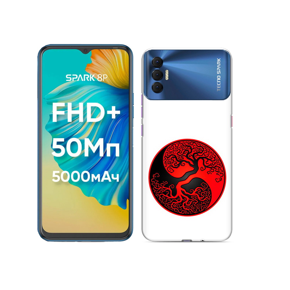 

Чехол MyPads Tocco для Tecno Spark 8P инь янь дерево, Прозрачный, Tocco