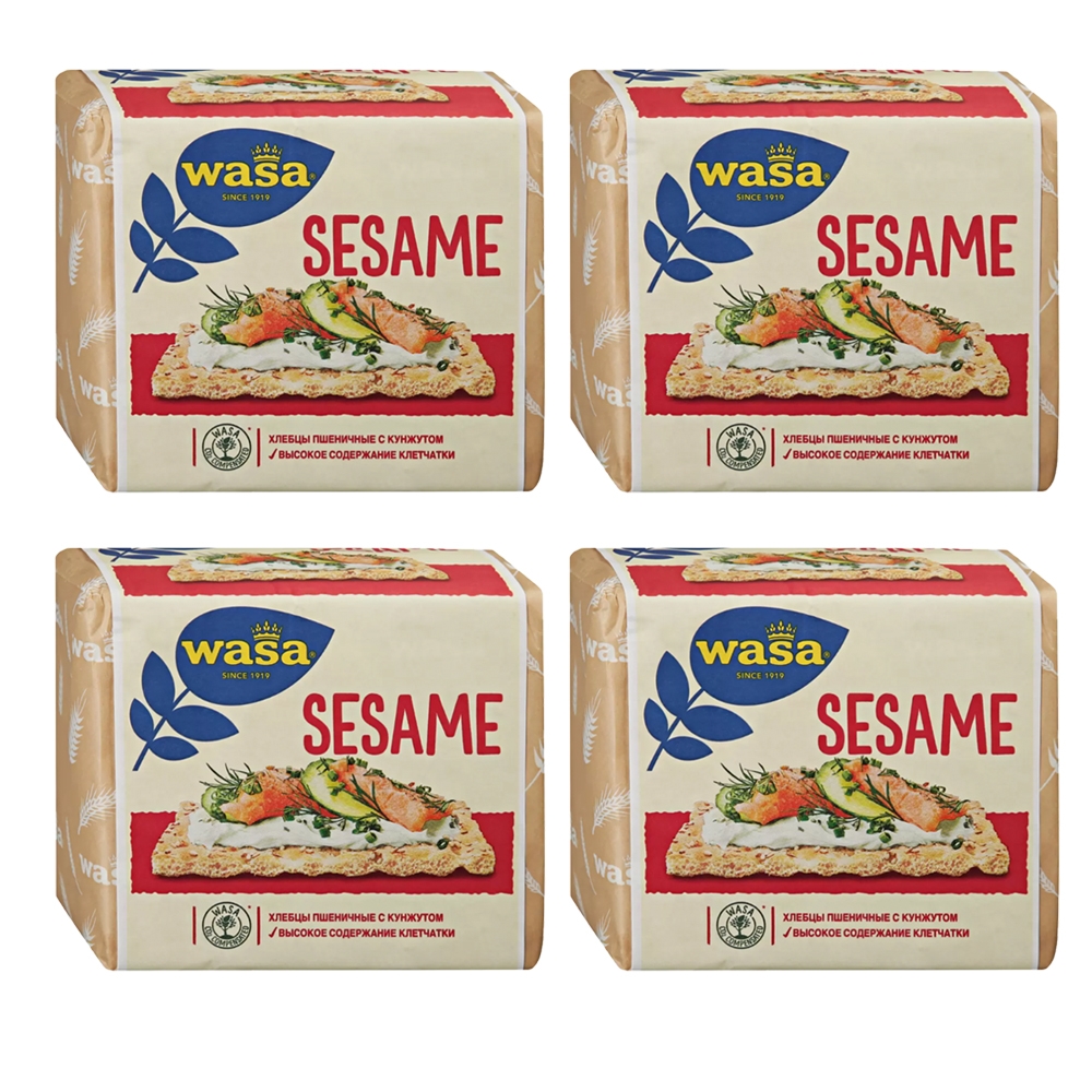 Хлебцы Wasa Sesame пшеничные с кунжутом 200 г *4 шт