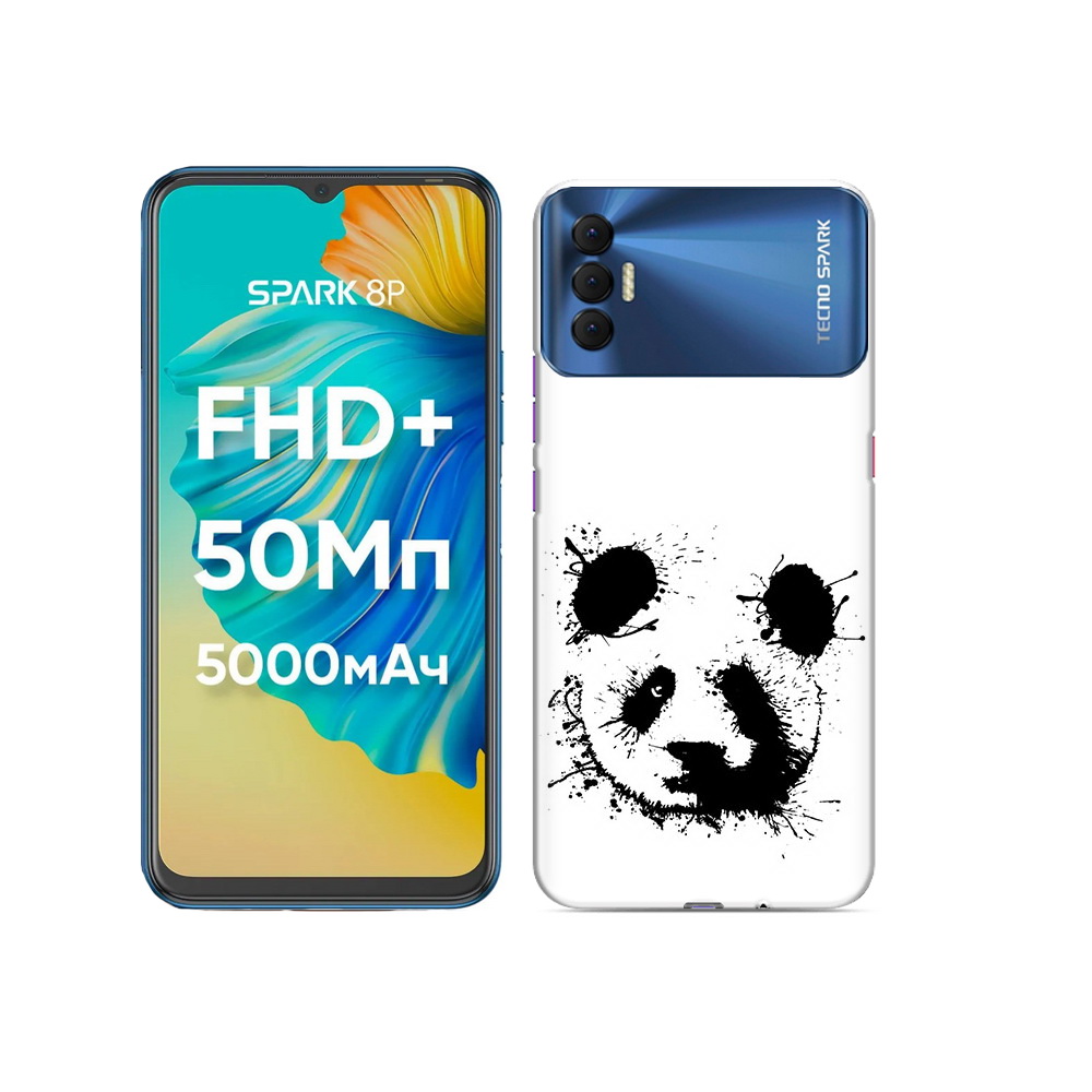 

Чехол MyPads Tocco для Tecno Spark 8P клякса-панда, Прозрачный, Tocco