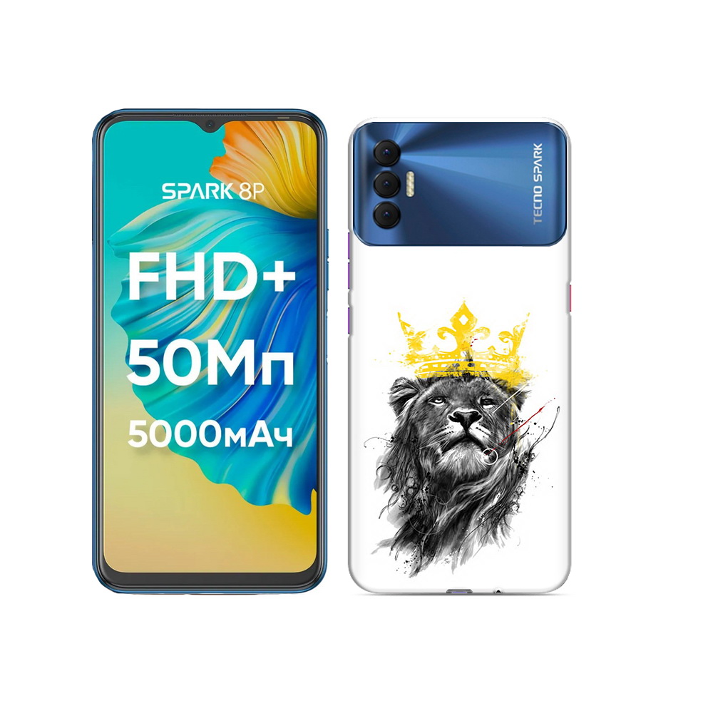 

Чехол MyPads Tocco для Tecno Spark 8P король-лев, Прозрачный, Tocco