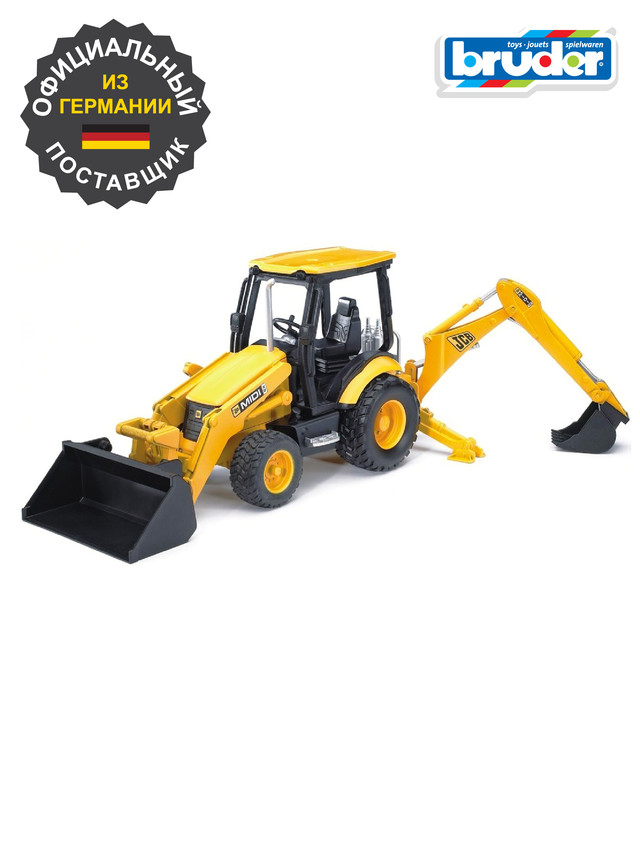 Экскаватор-погрузчик колёсный Bruder JCB MIDI CX погрузчик колёсный bruder cat с ковшом