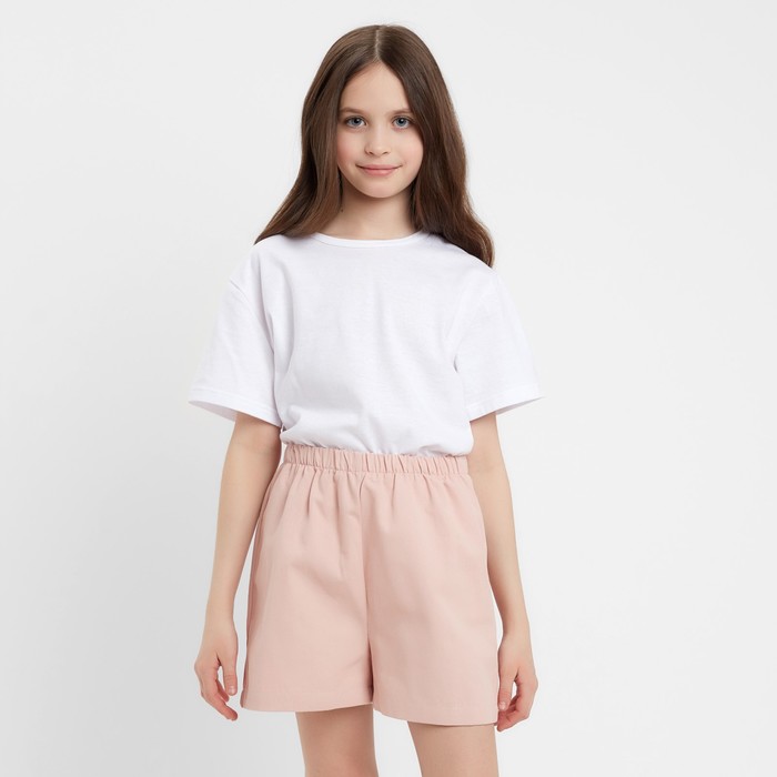 

Шорты для девочки MINAKU цвет пыльно-розовый, рост 158 см, Летние однотон