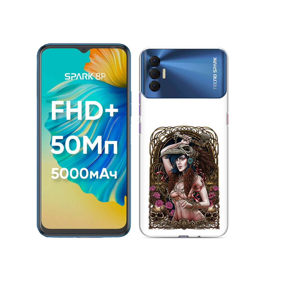 

Чехол MyPads Tocco для Tecno Spark 8P красивая девушка рисунок, Прозрачный, Tocco