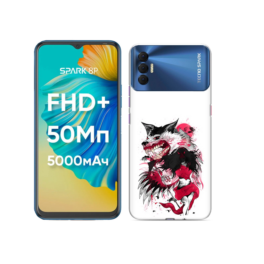 

Чехол MyPads Tocco для Tecno Spark 8P красная шапочка, Прозрачный, Tocco