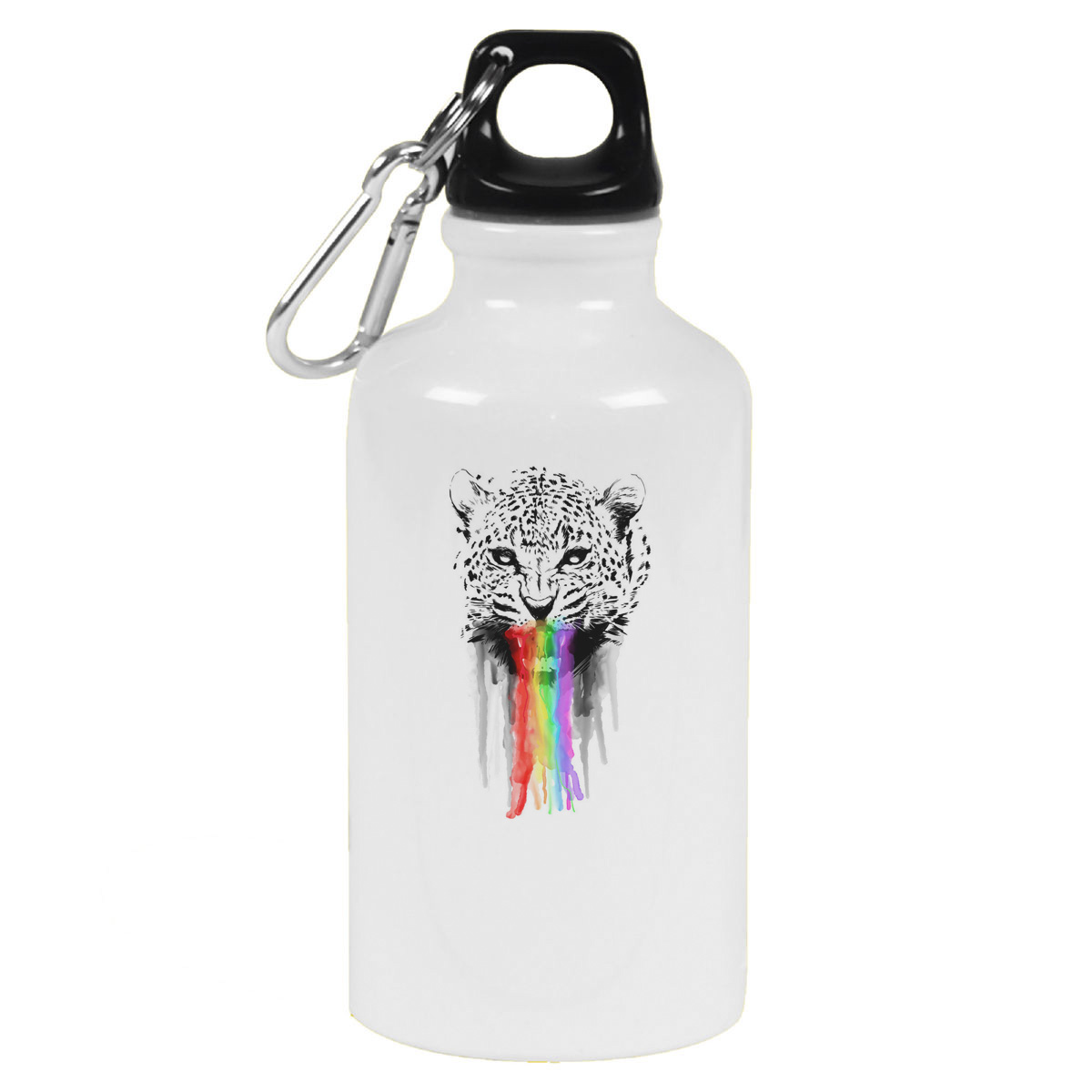 Бутылка спортивная CoolPodarok Животные Леопард с радугой
