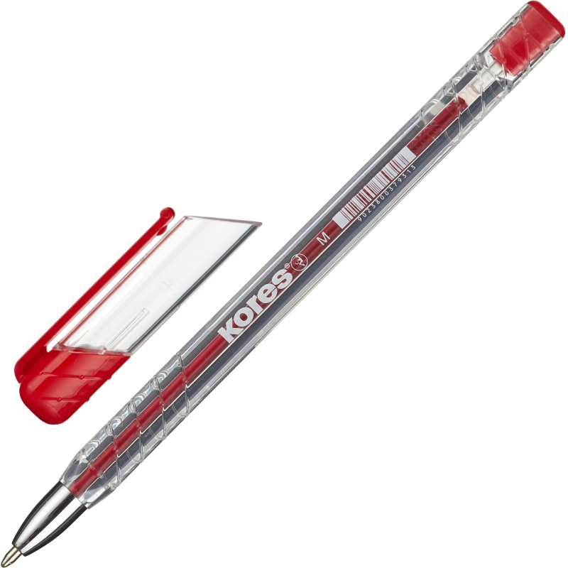Ручка шариковая неавтоматическая KORES К11 неавт M(1мм) масляная, красная, (3шт.)