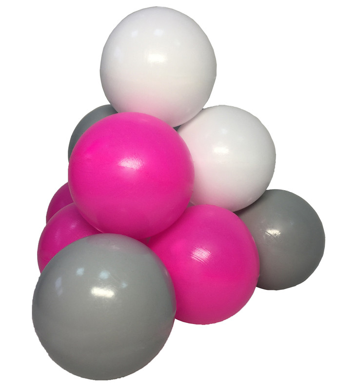 фото Комплект шариков розовый бриз (100шт: розов, сер, и бел) для сухого бассейна hotenok