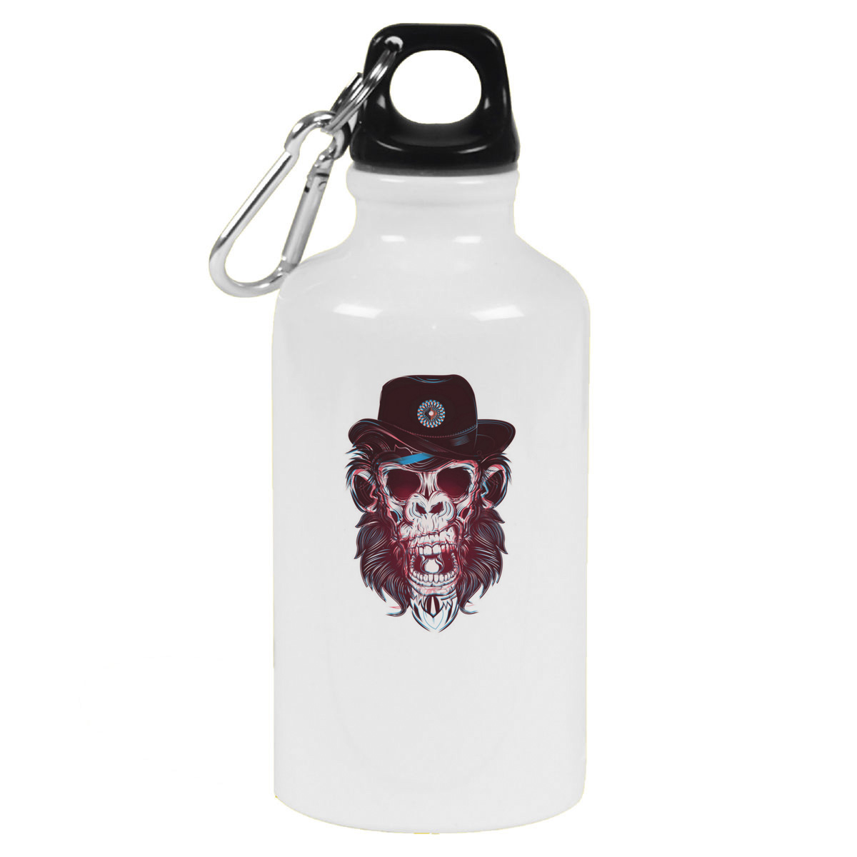 Бутылка спортивная CoolPodarok Череп обезьяны в шляпе и очках
