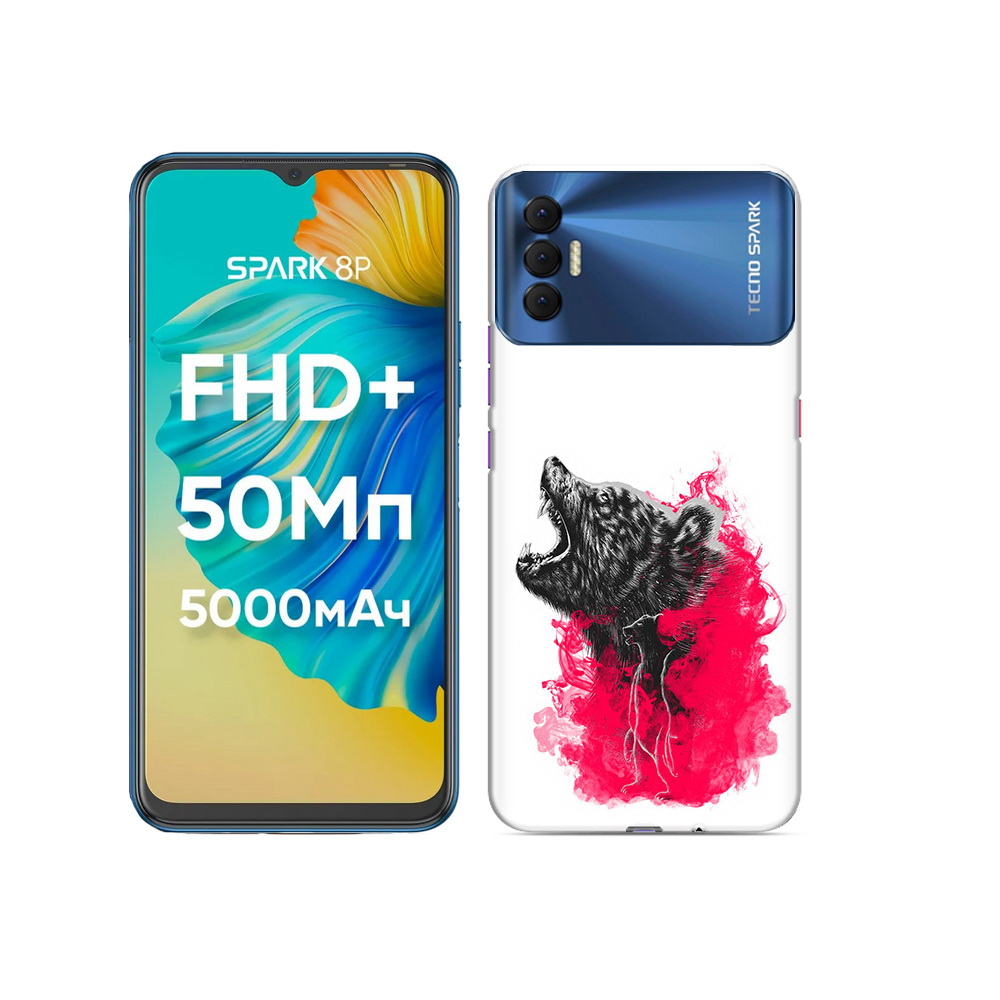 

Чехол MyPads Tocco для Tecno Spark 8P медведь в дымке, Прозрачный, Tocco
