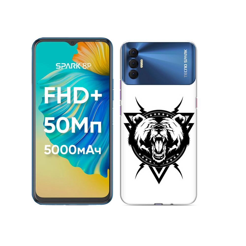 

Чехол MyPads Tocco для Tecno Spark 8P медведь в треугольнике, Прозрачный, Tocco