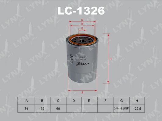 

Фильтр Масляный LYNXauto lc1326