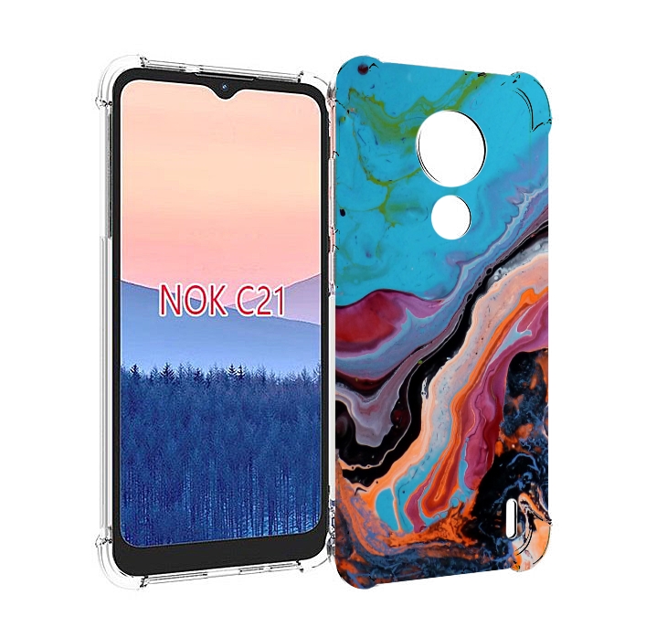 

Чехол MyPads смешанные краски для Nokia C21, Прозрачный, Tocco