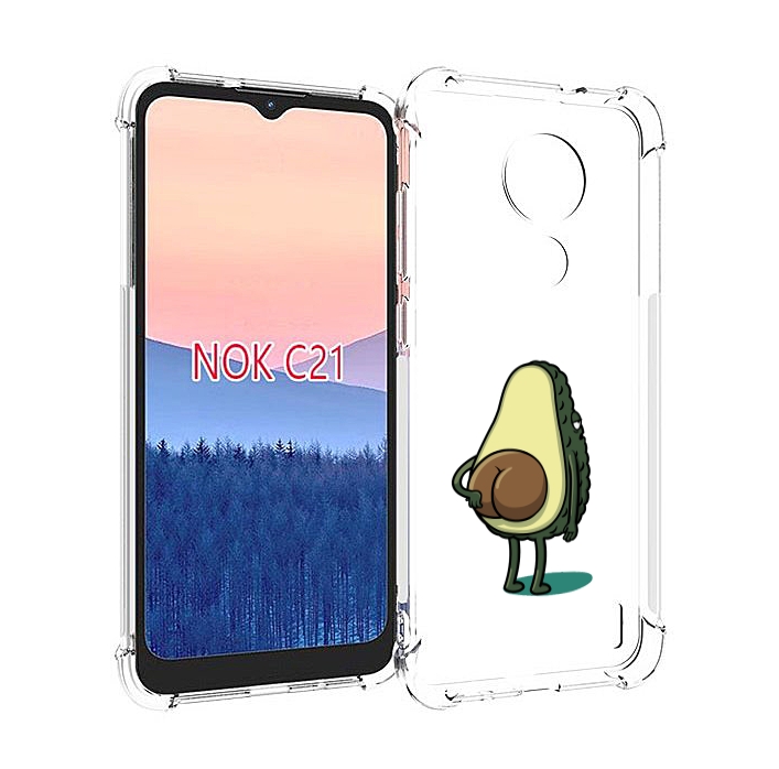 

Чехол MyPads смешной авокадо сзади для Nokia C21, Прозрачный, Tocco