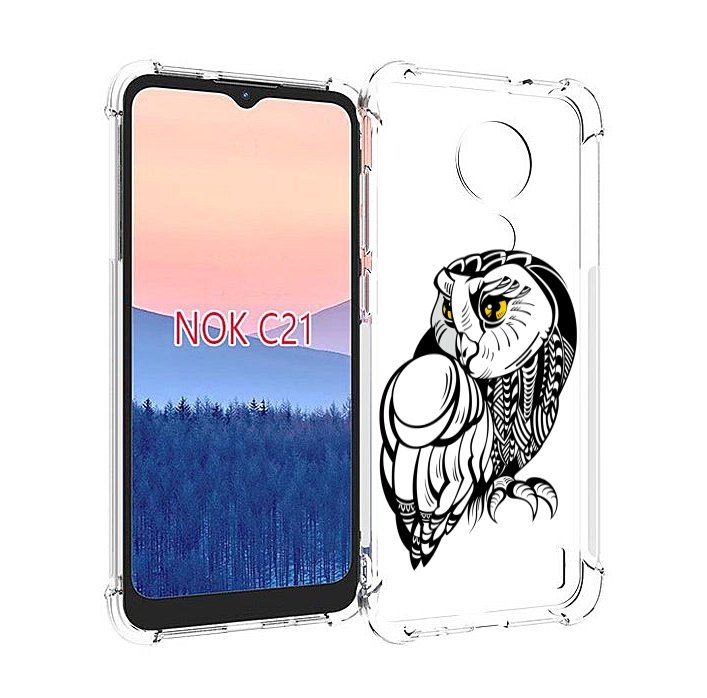 

Чехол MyPads сова-красотка для Nokia C21, Прозрачный, Tocco