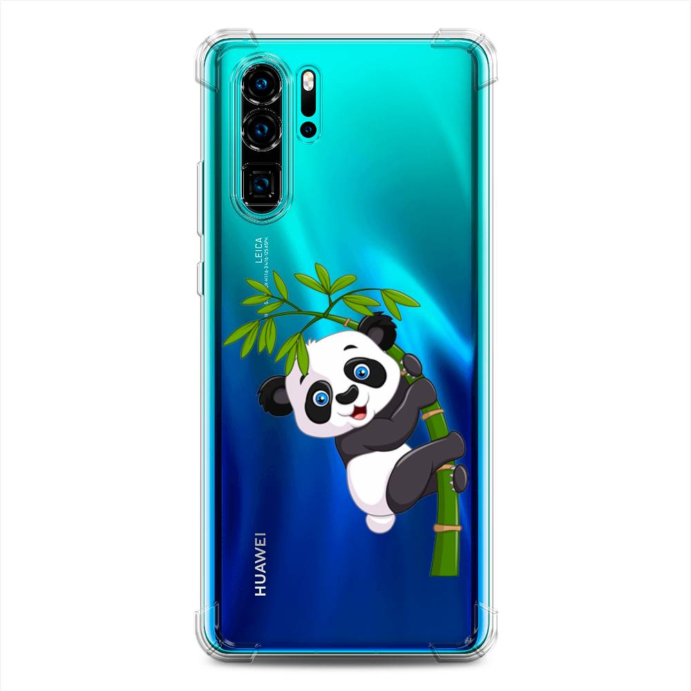 фото Противоударный силиконовый чехол "панда на бамбуке" на huawei p30 pro awog