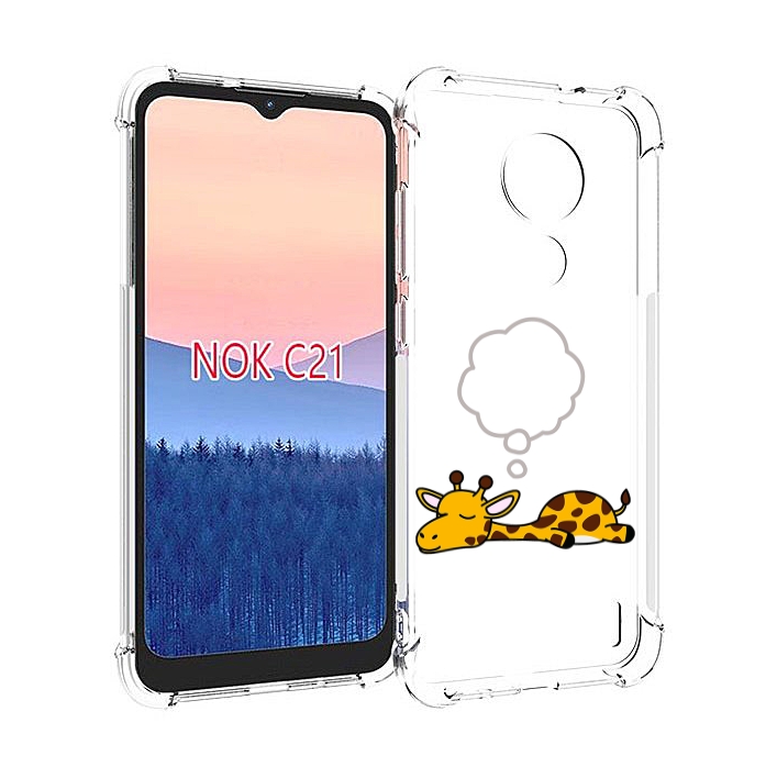 

Чехол MyPads спящий-жираф детский для Nokia C21, Прозрачный, Tocco