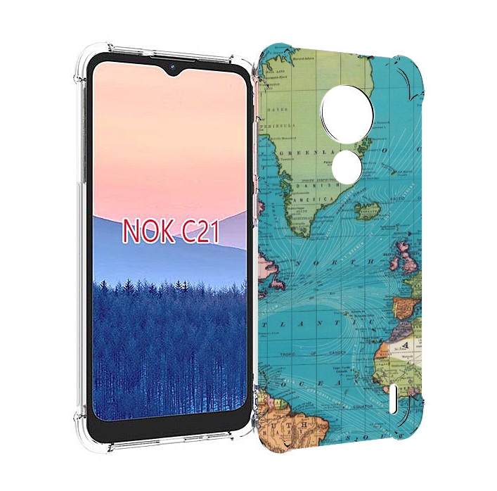 

Чехол MyPads старая карта земли для Nokia C21, Прозрачный, Tocco