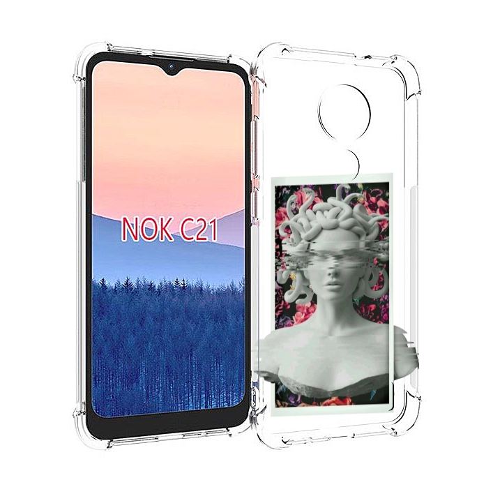 

Чехол MyPads статуя-медузы для Nokia C21, Прозрачный, Tocco