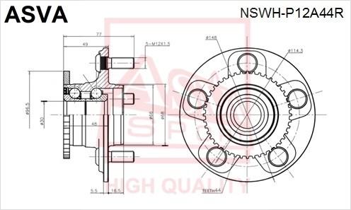 

Ступица Задняя С Кольцом Абс Asva Nswh-P12a44r ASVA арт. NSWH-P12A44R