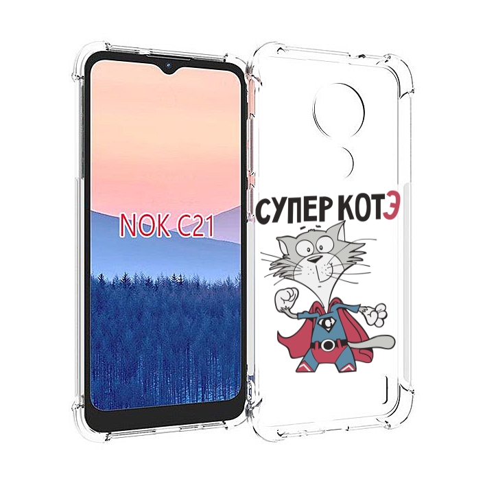

Чехол MyPads супер-котэ для Nokia C21, Прозрачный, Tocco