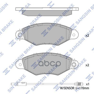 

Тормозные колодки Sangsin brake передние SP1891