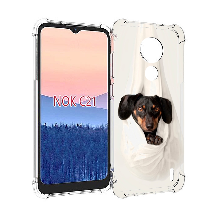 

Чехол MyPads такса собака для Nokia C21, Прозрачный, Tocco