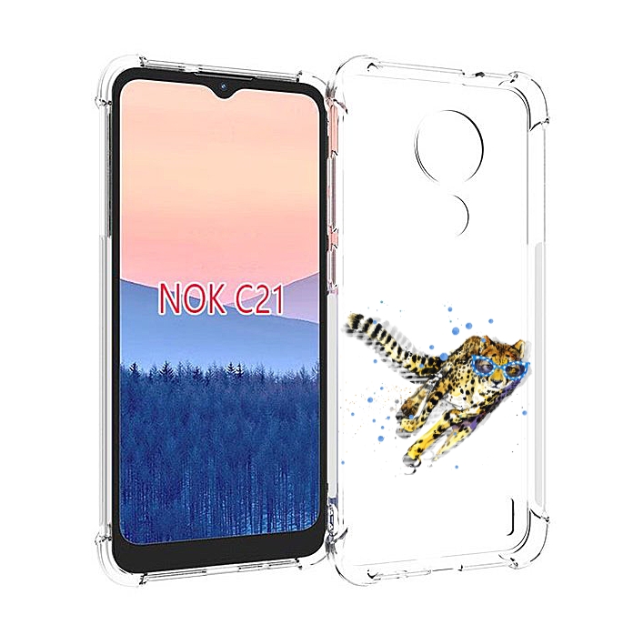

Чехол MyPads гепард в очках для Nokia C21, Прозрачный, Tocco