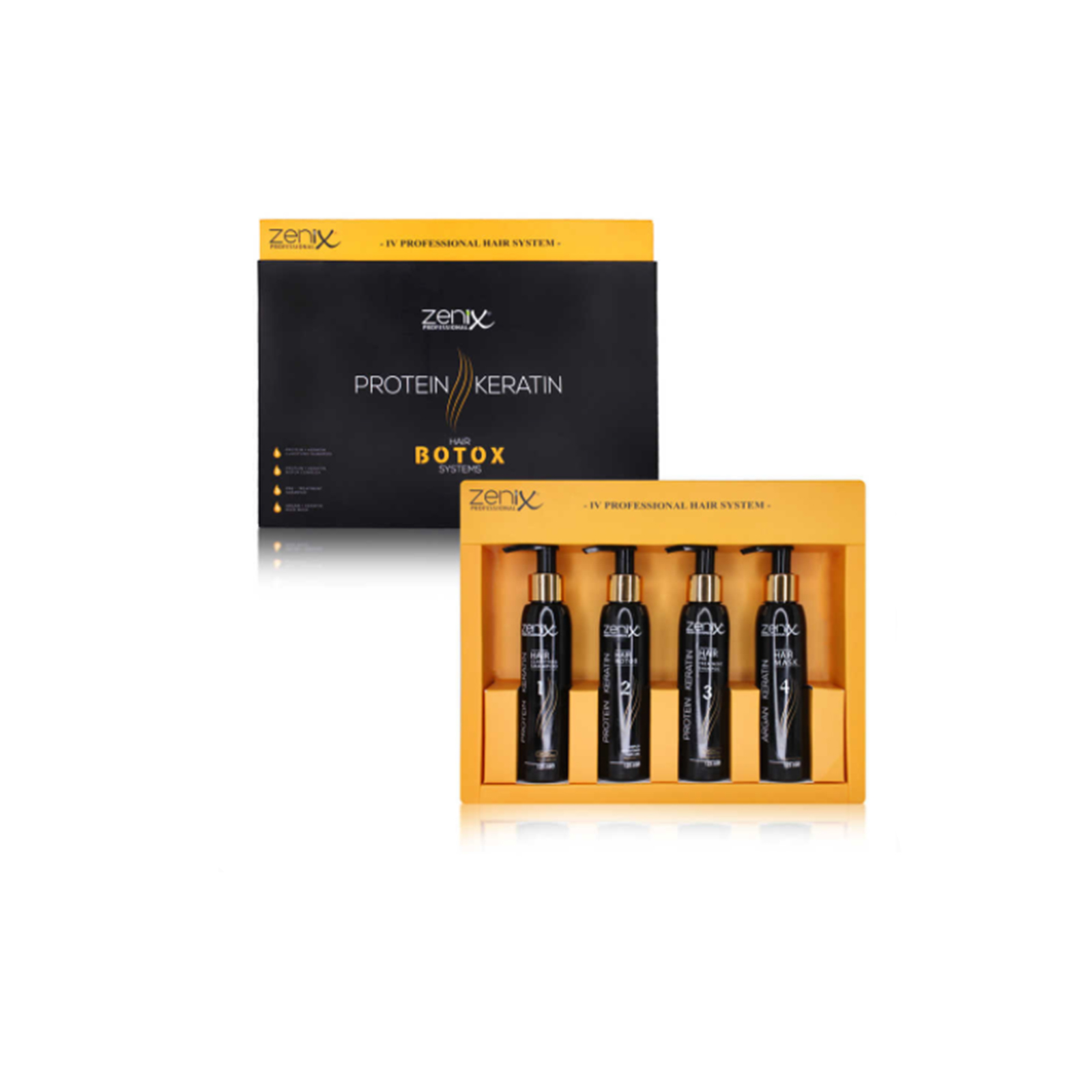 Набор по уходу для волос Zenix Protein Keratin Hair Botox System 4 этапа